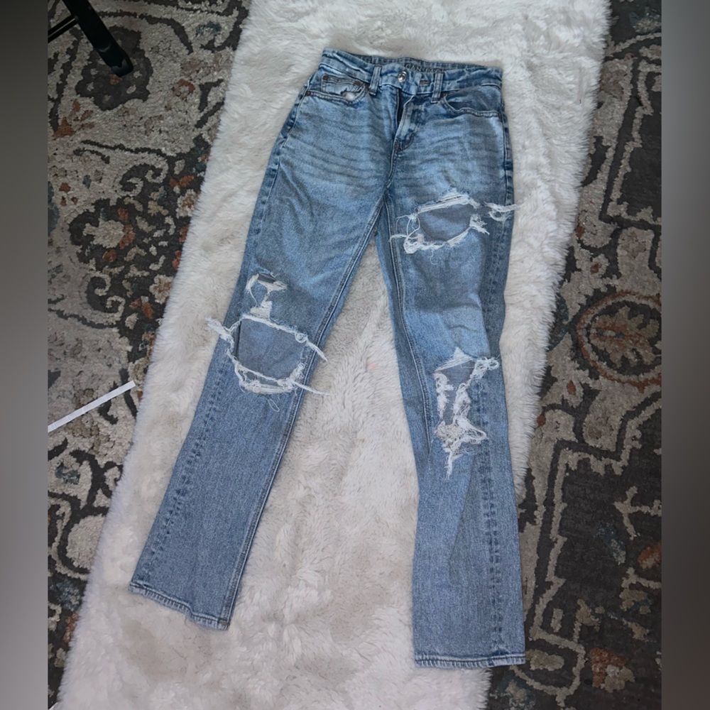 American eagle AEO flare Jeans for Women ripped distressed 00 23